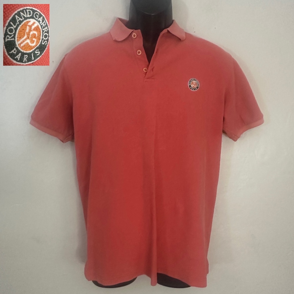 Roland Garros Embroidered Polo Medium Gently worn 100% combed cotton 21" armpits